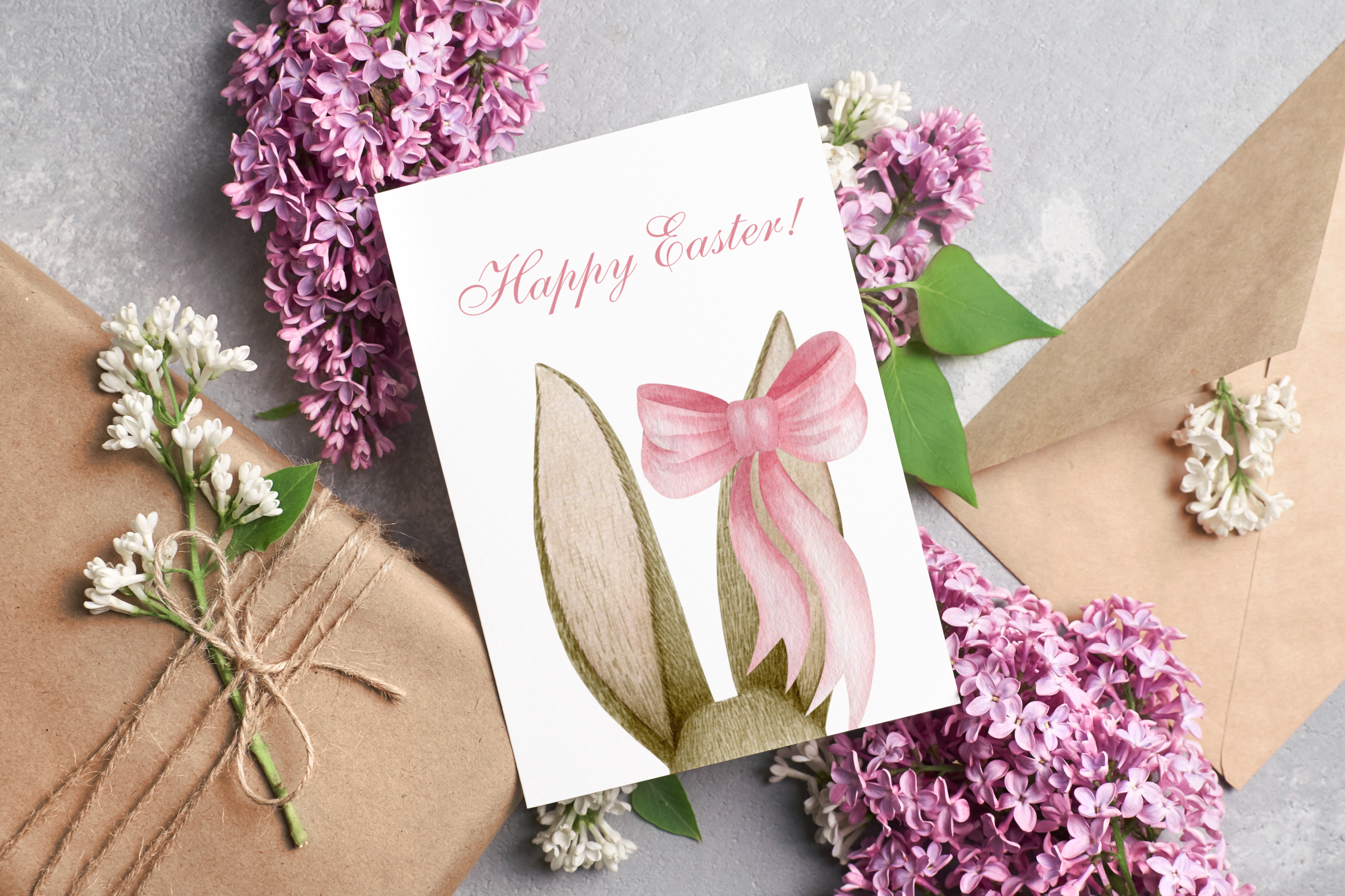Kartka Happy Easter - uszy królicze
