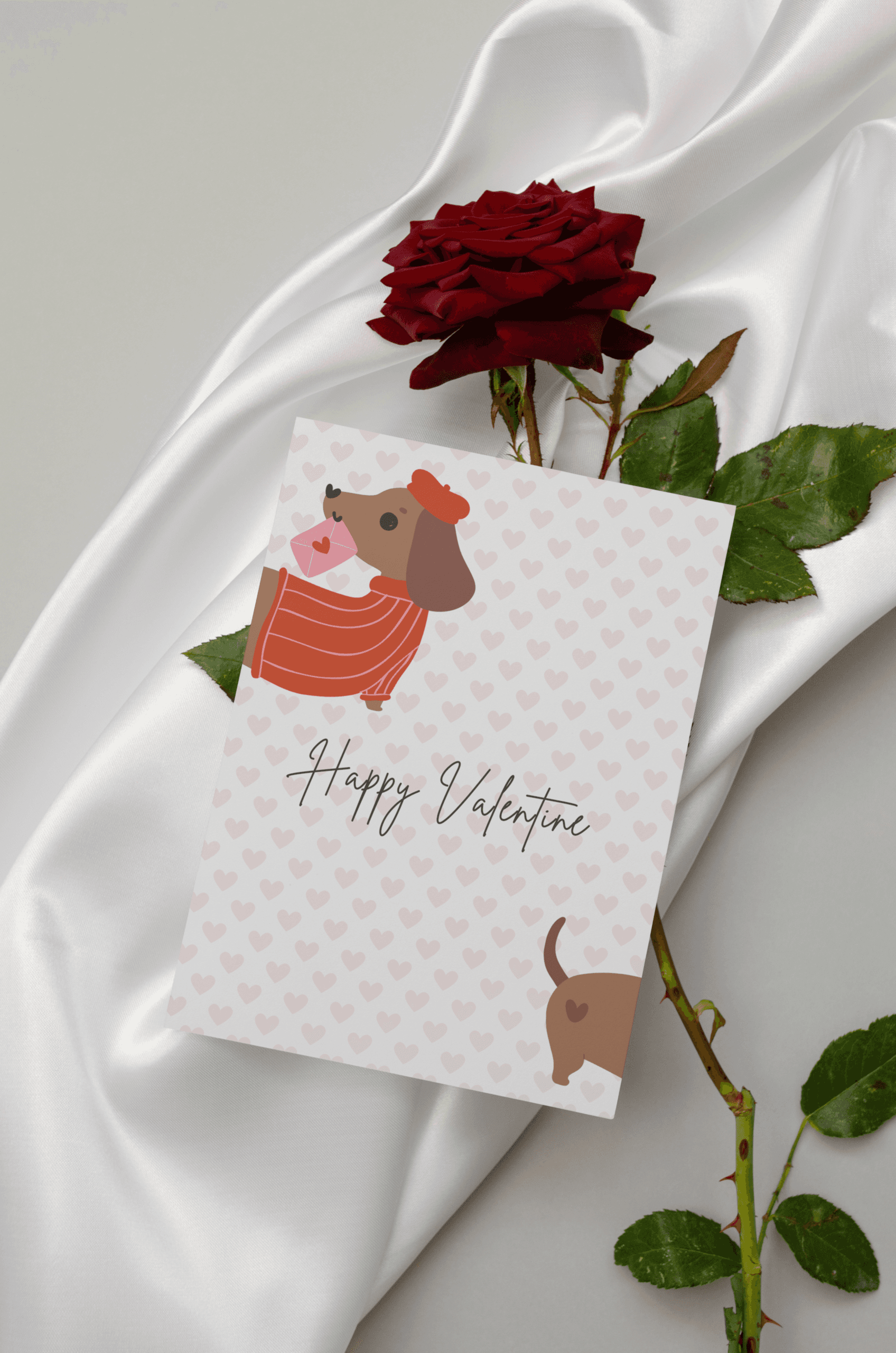 Kartka Happy Valentine - jamnik